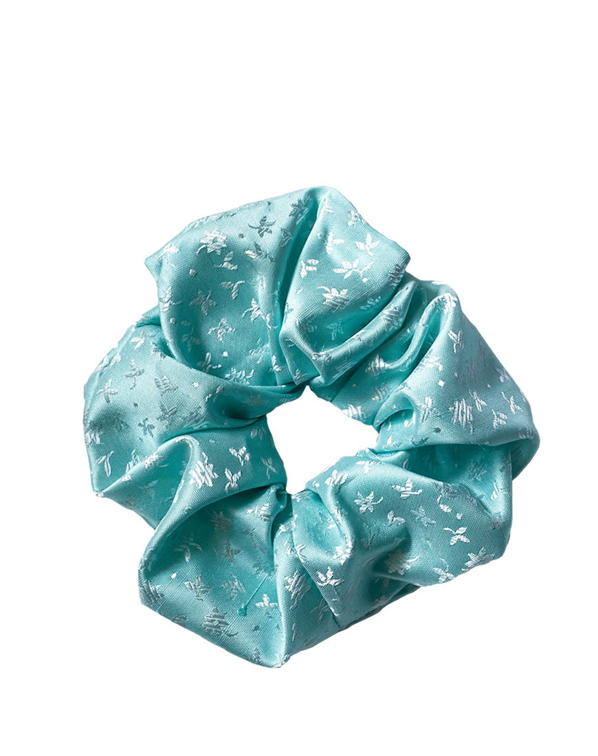 SCRUNCHIE SATIN GREEN TEXTURE